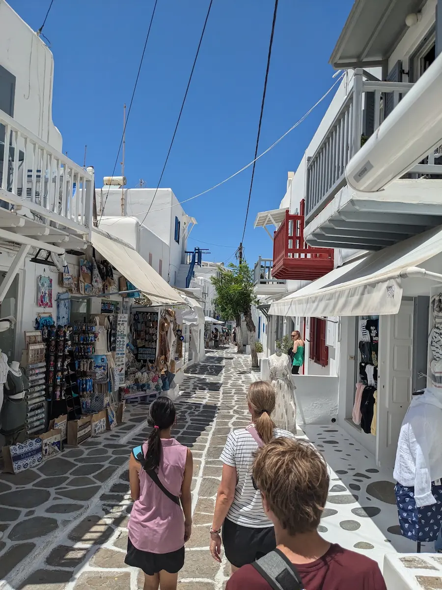 Strolling the streets of Mykonos